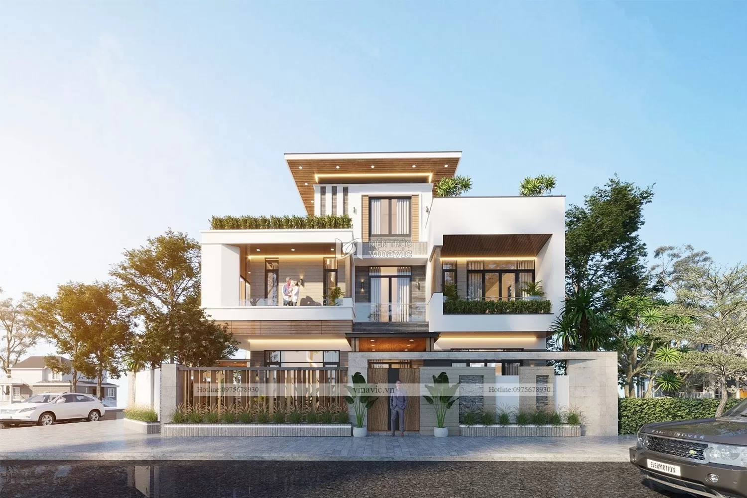 Thiết kế biệt thự góc 2 mặt tiền 10x15m hiện đại bt2133 Thiết kế biệt thự góc 2 mặt tiền 10x15m hiện đại bt2133