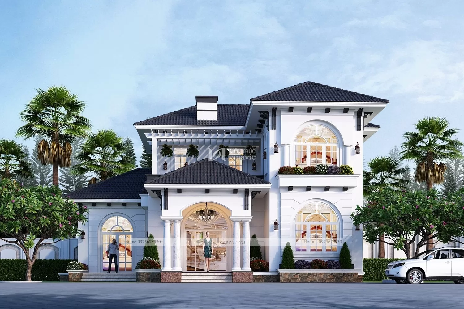 Mẫu biệt thự phong cách địa trung hải 2 tầng 