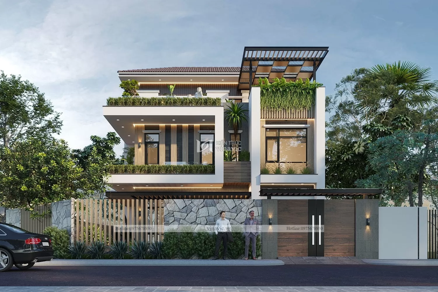 Biệt thự lô góc 2 mặt tiền 3 tầng hiện đại 