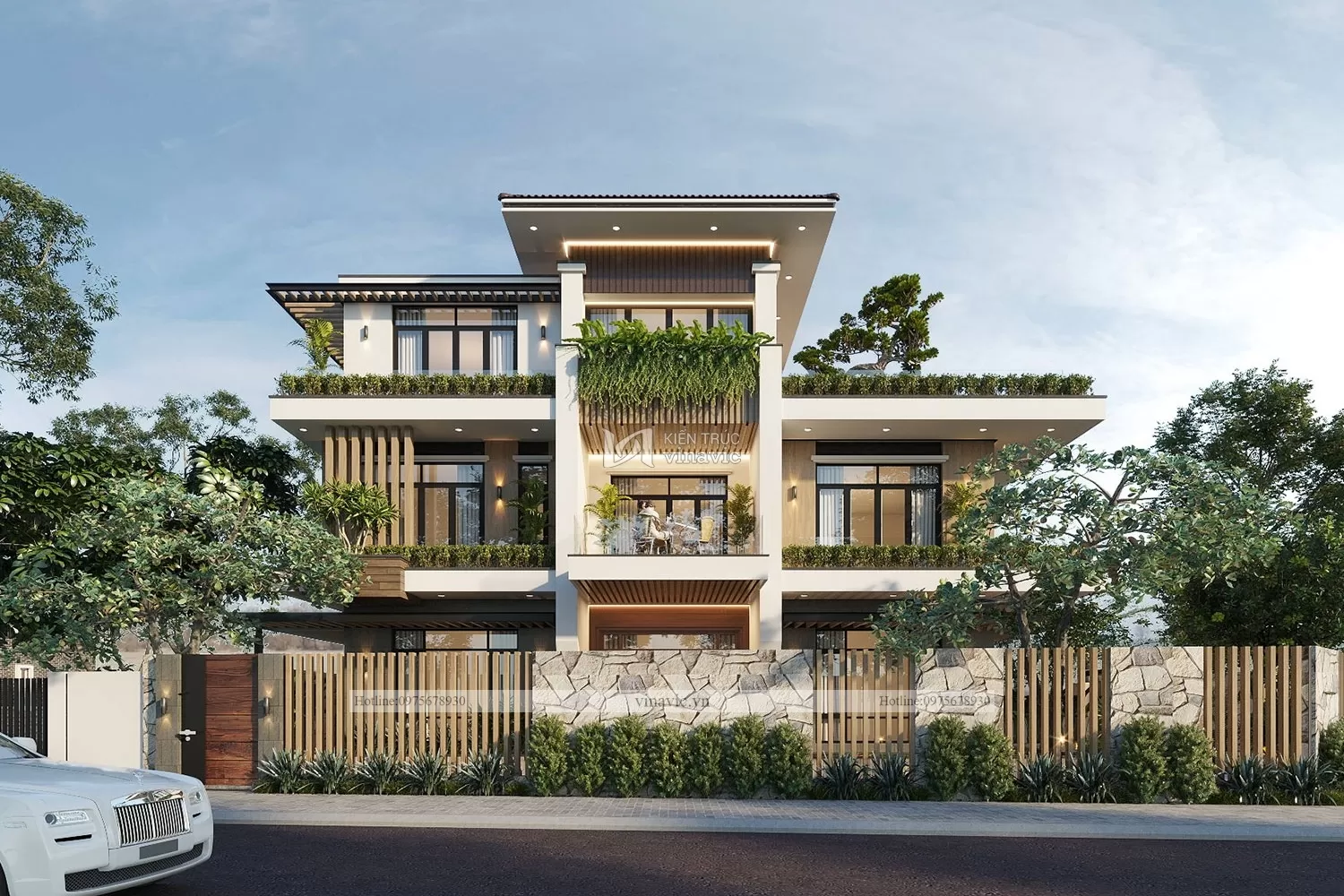 Biệt thự lô góc 2 mặt tiền 3 tầng hiện đại 