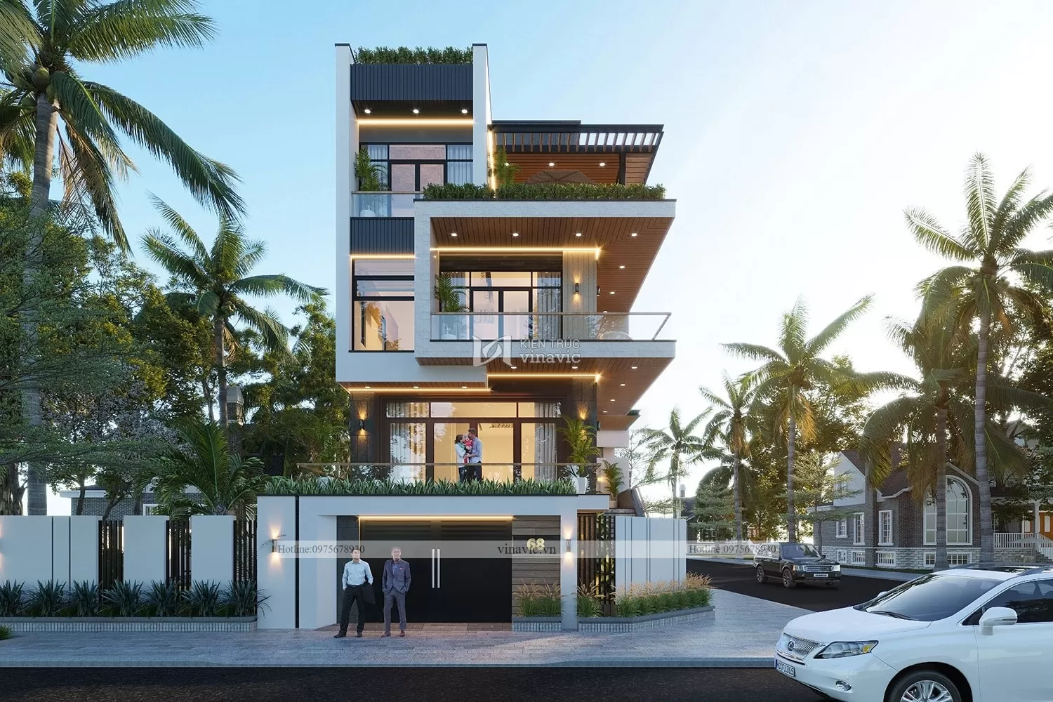 Biệt thự lô góc 2 mặt tiền 3 tầng hiện đại