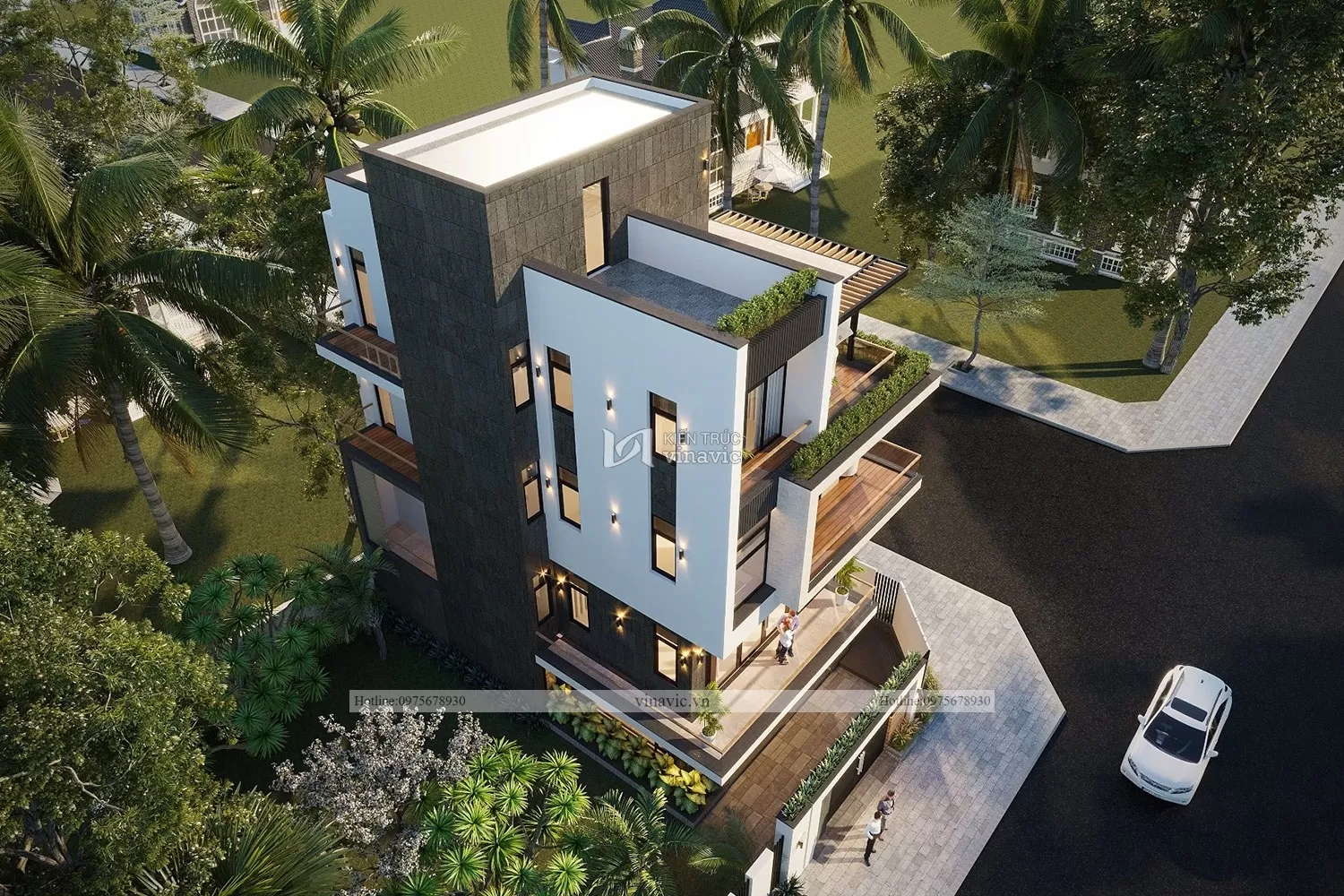 Biệt thự lô góc 2 mặt tiền 3 tầng hiện đại