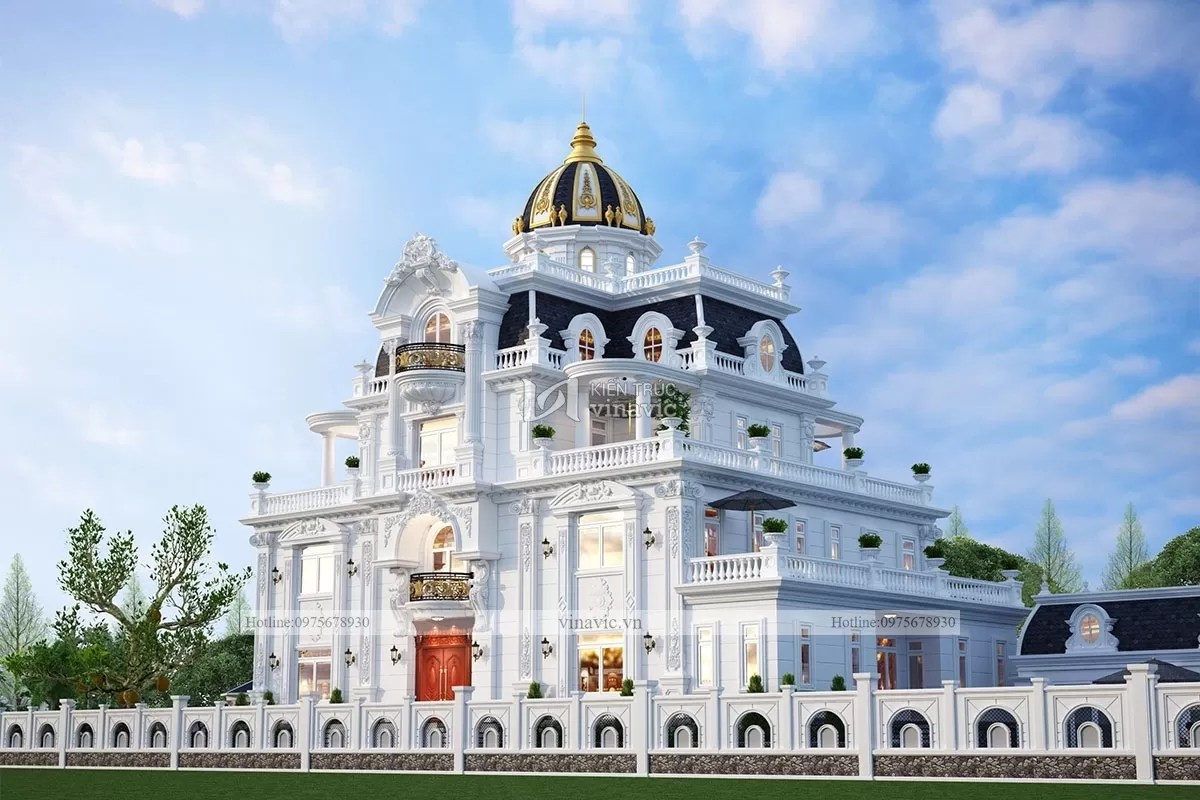 Thiết kế lâu đài cổ điển 4 tầng ở Bình Định
