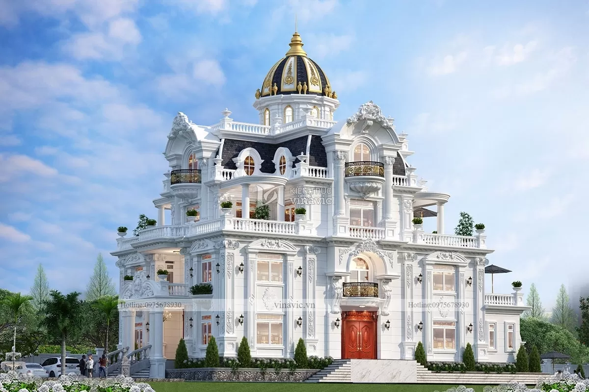 Thiết kế lâu đài cổ điển 4 tầng ở Bình Định