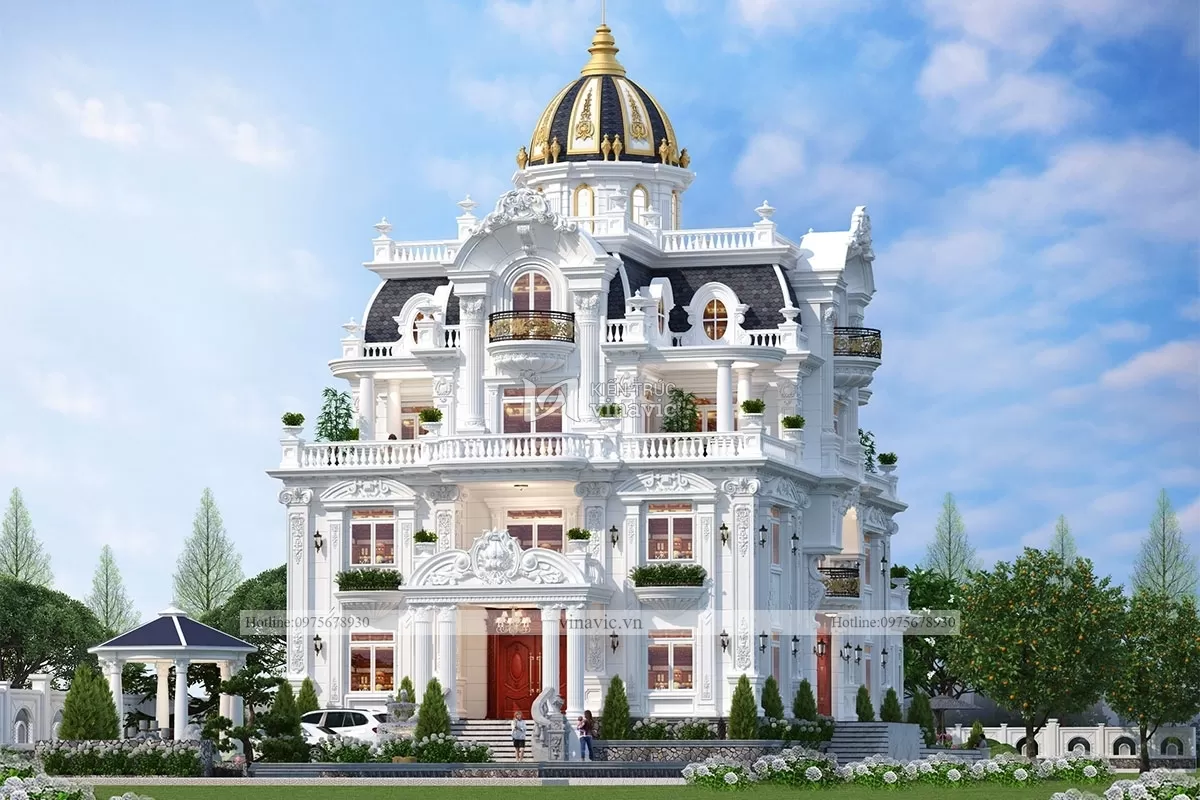 Thiết kế lâu đài cổ điển 4 tầng ở Bình Định