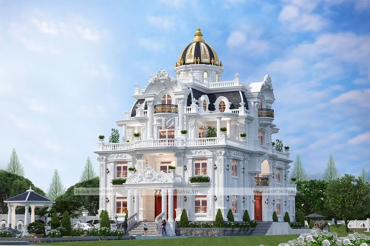 Thiết kế lâu đài cổ điển 4 tầng ở Bình Định