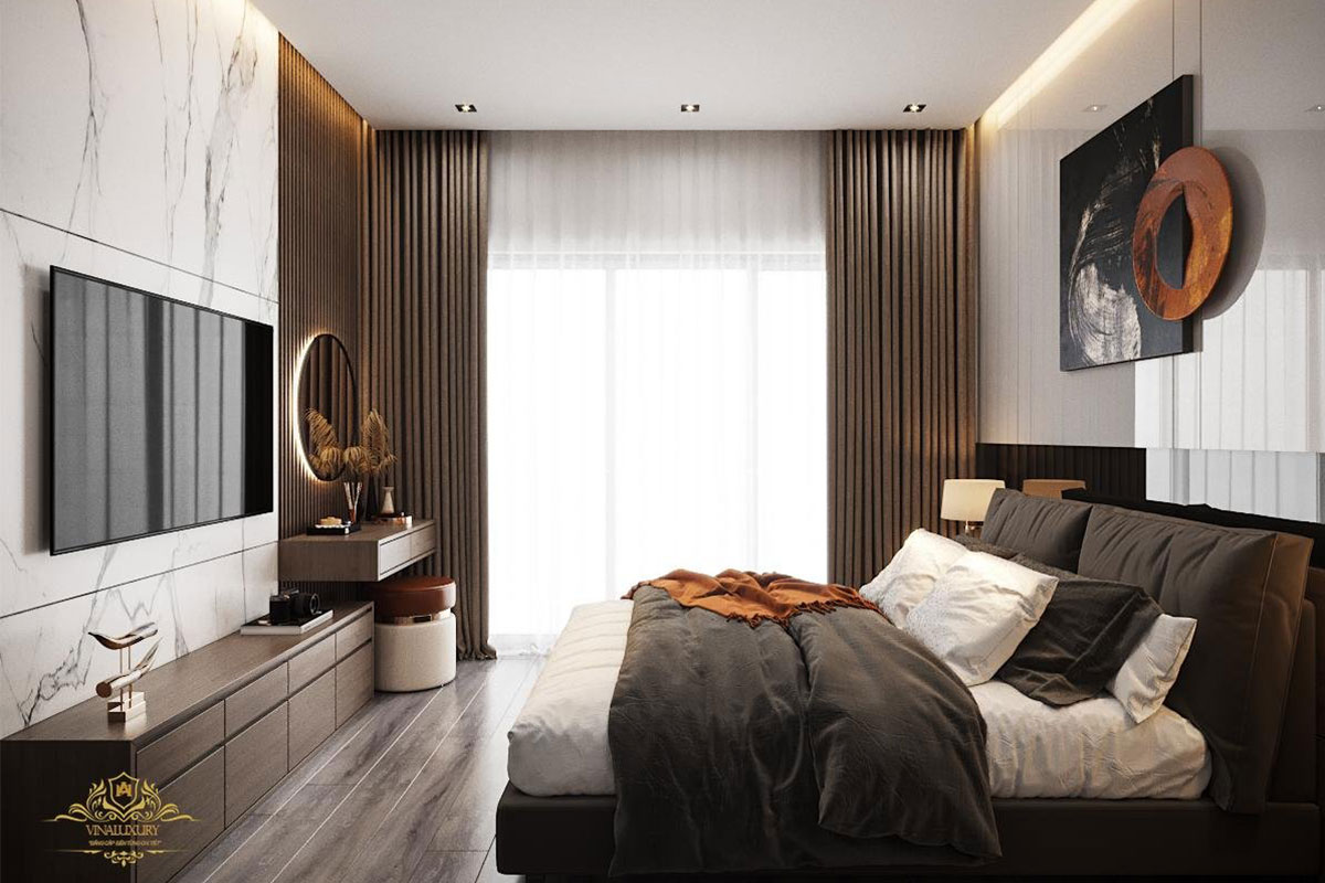 phòng ngủ master biệt thự song lập nt2103
