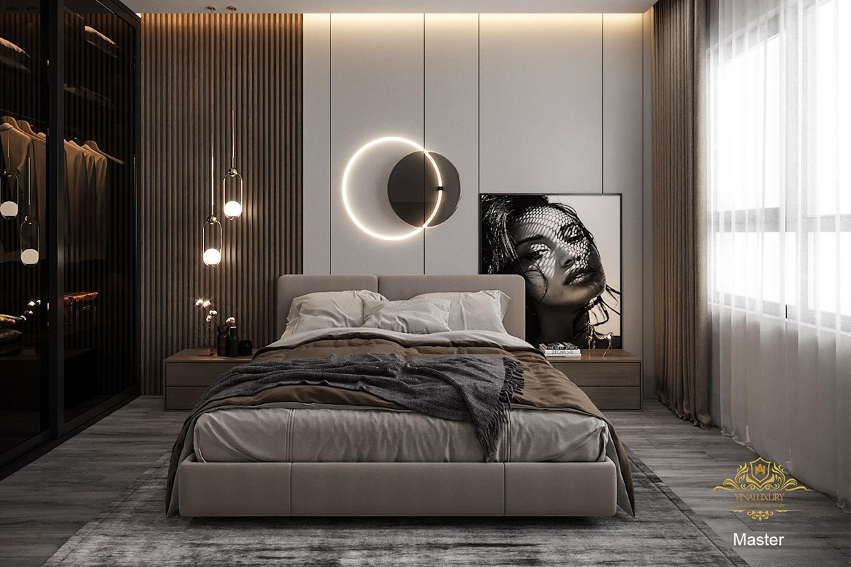 phòng ngủ master biệt thự song lập nt2103