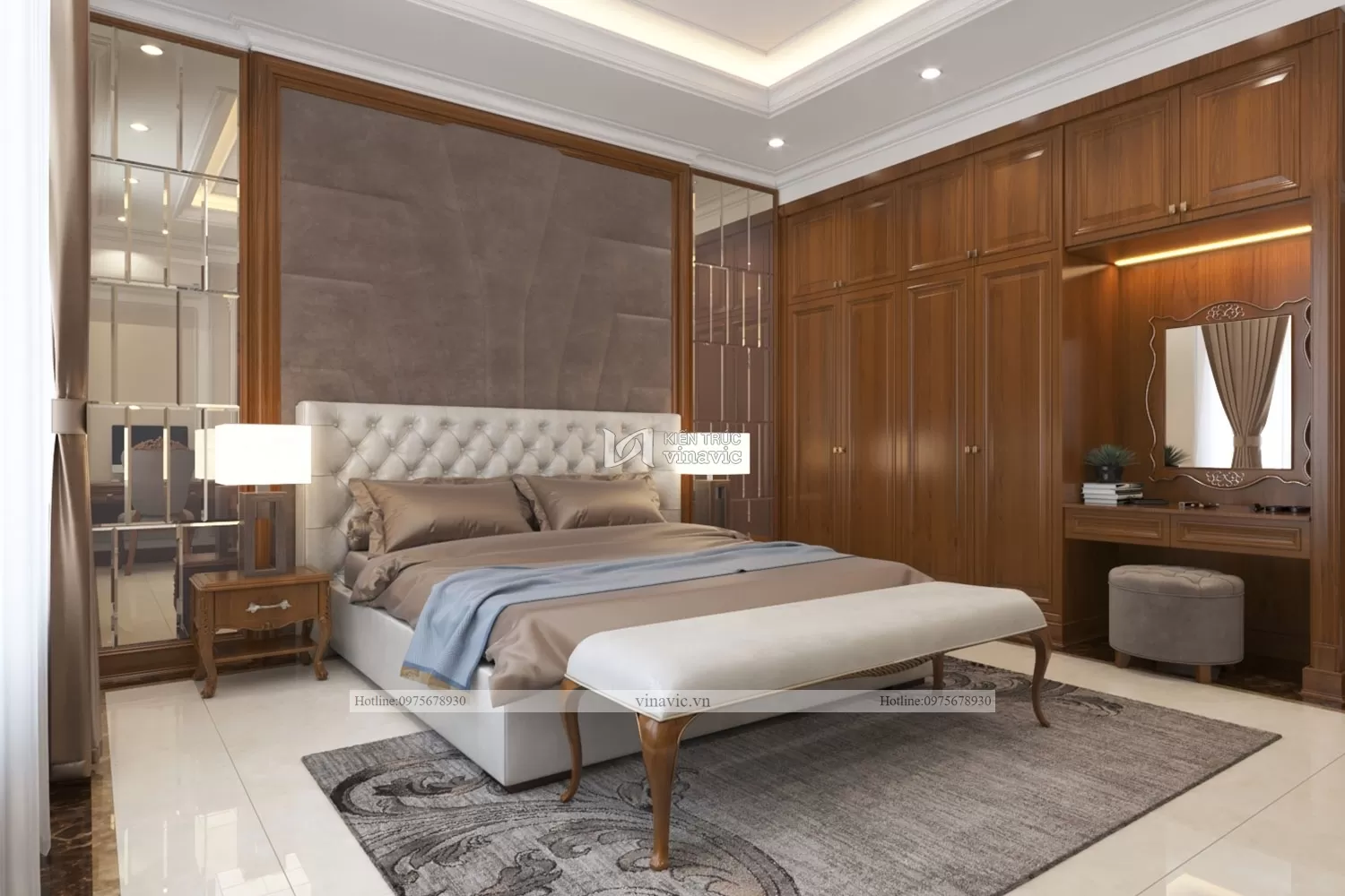 Thiết kế nội thất biệt thự 2 tầng view phòng ngủ 1