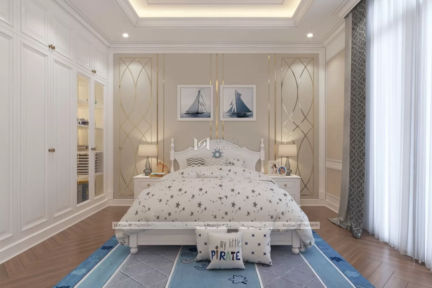 Thiết kế nội thất biệt thự 2 tầng view phòng ngủ 4