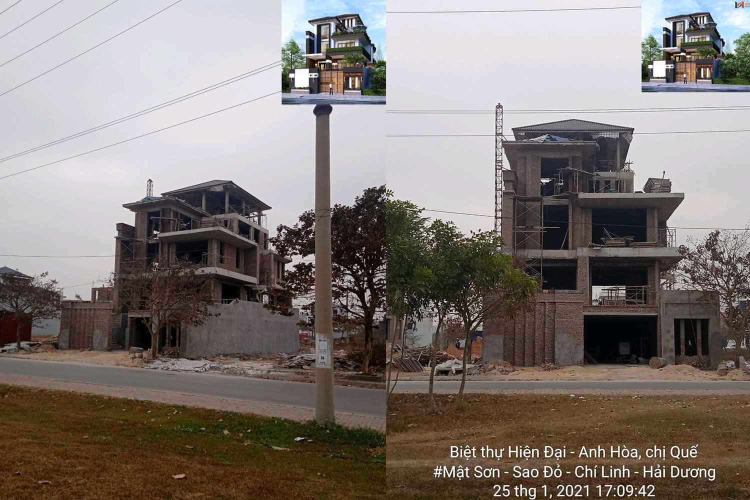 thi công trọn gói biệt thự ở chi linh hải dương