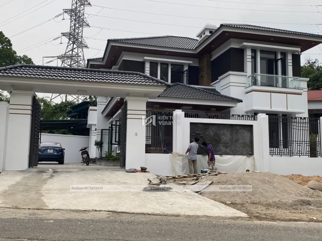 thi công hoàn thiện biệt thự 2 tầng mái nhật tcbt2104