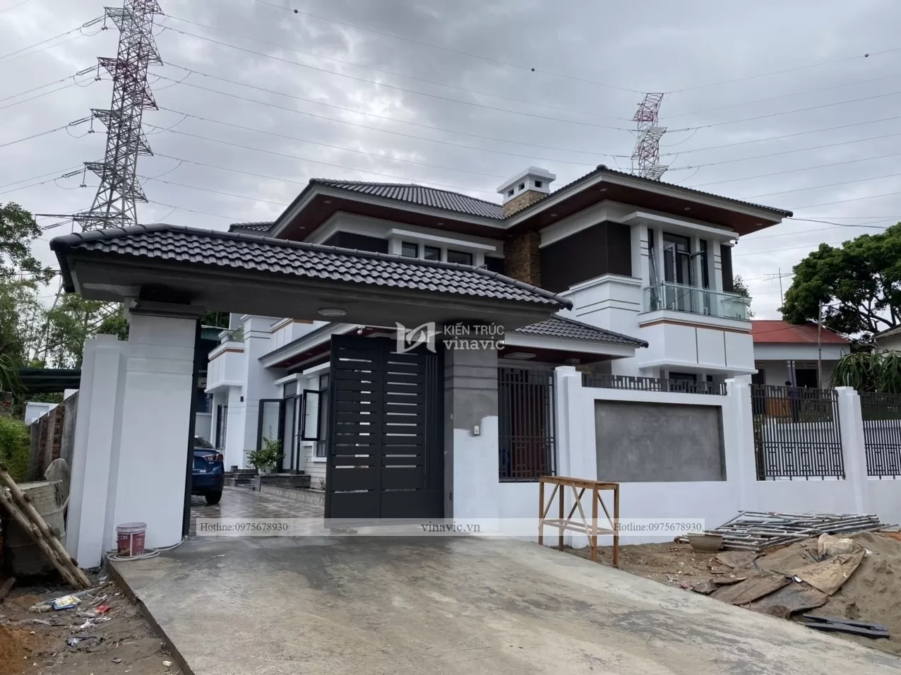 thi công hoàn thiện biệt thự 2 tầng mái nhật tcbt2104