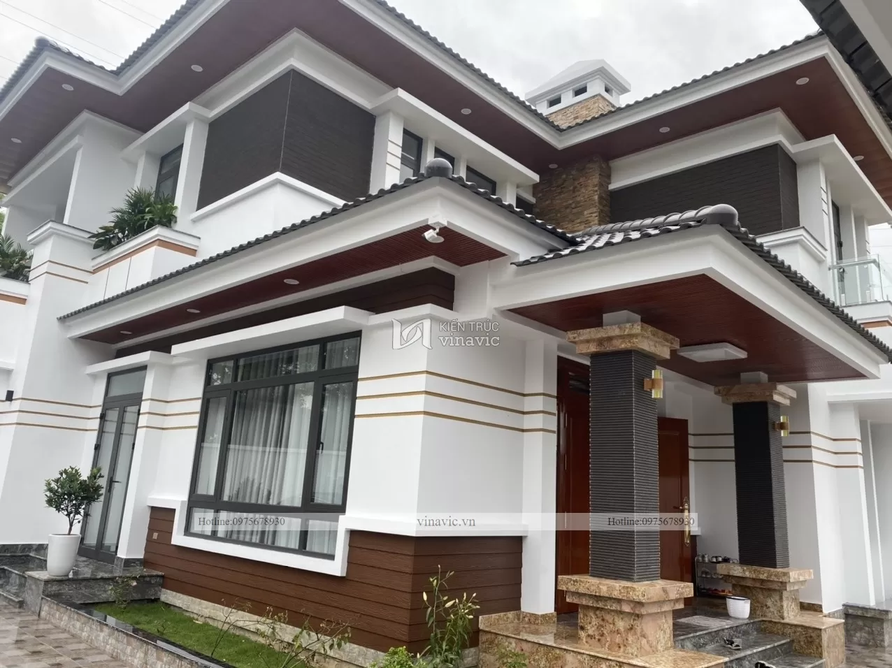 thi công hoàn thiện biệt thự 2 tầng mái nhật tcbt2104