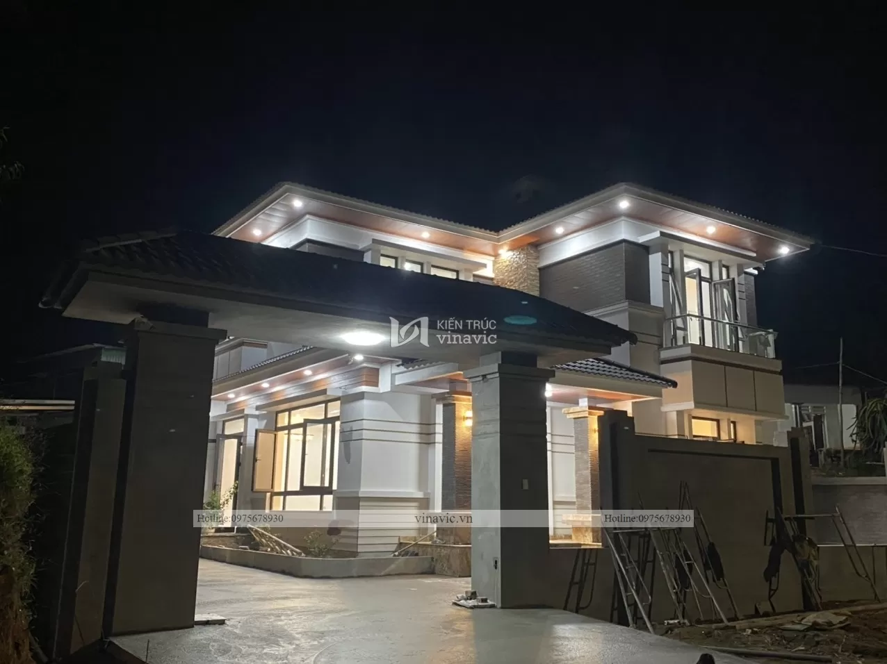 thi công hoàn thiện biệt thự 2 tầng mái nhật tcbt2104