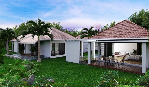 Biệt thự 1 tầng kiểu Pháp với thiết kế mái Thái tiêu biểu