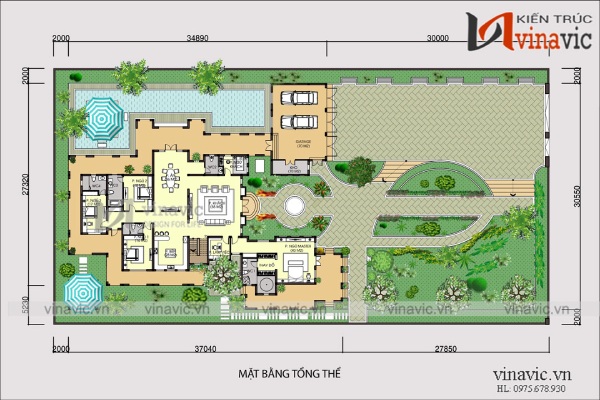 Bản vẽ mặt bằng tổng thể khu biệt thự