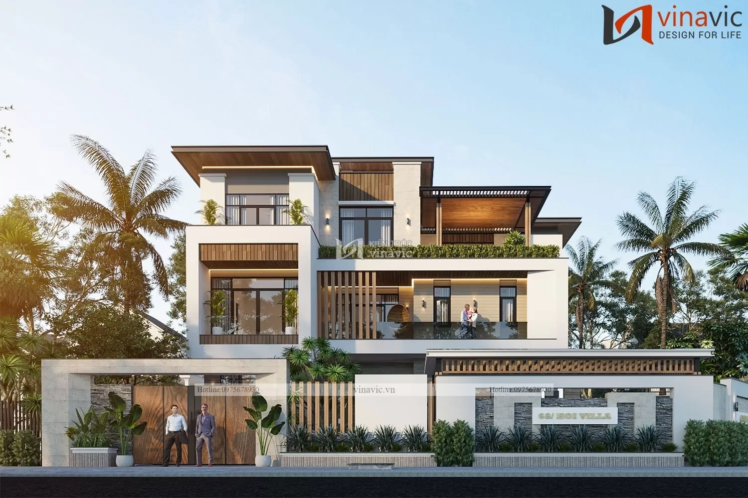 Mẫu nhà đẹp 3 tầng 2 mặt tiền hiện đại 