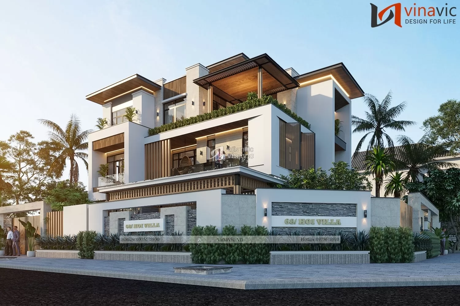 Mẫu nhà đẹp 3 tầng 2 mặt tiền hiện đại 