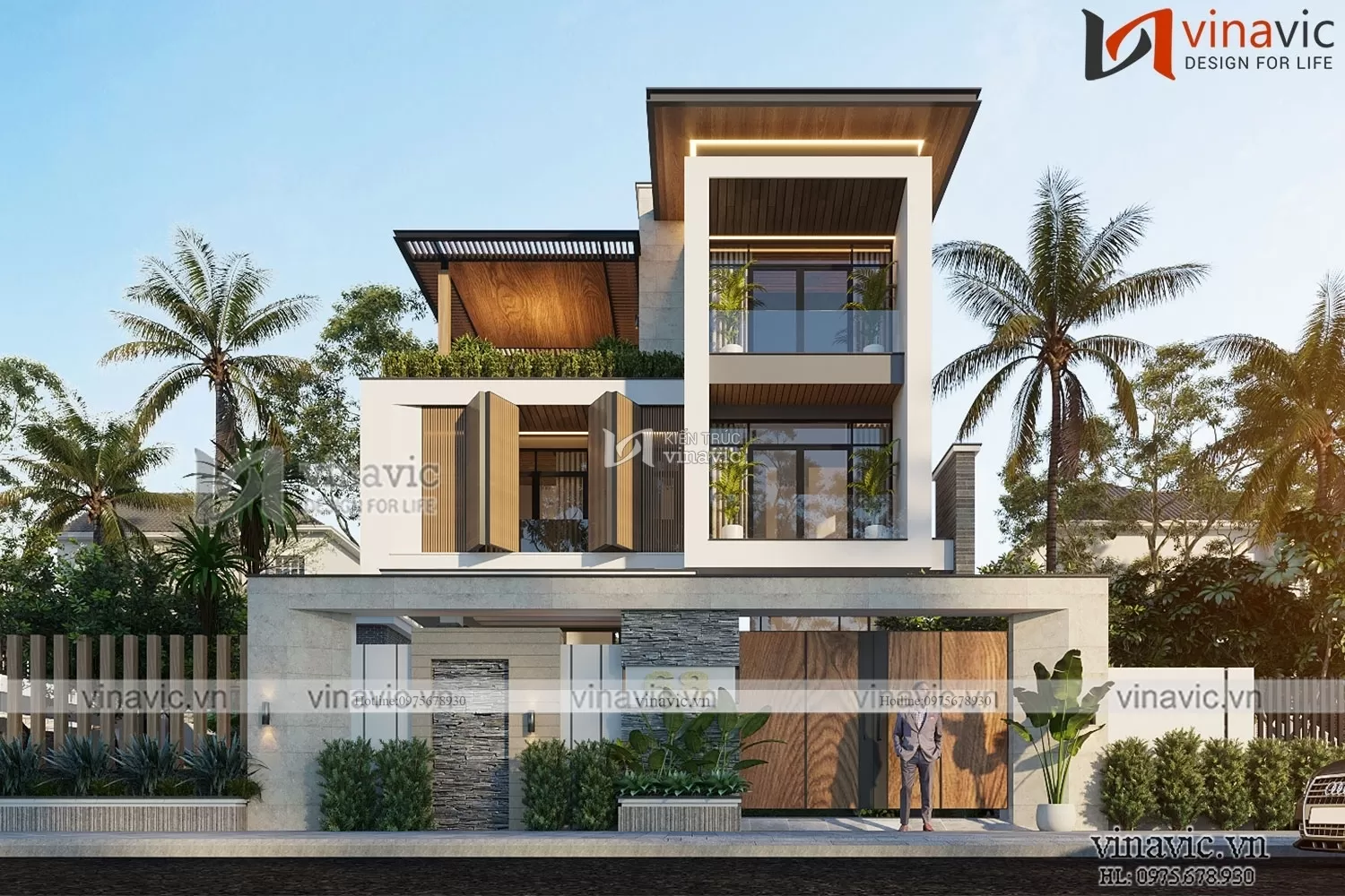 Mẫu nhà đẹp 2 mặt tiền 3 tầng hiện đại BT2206