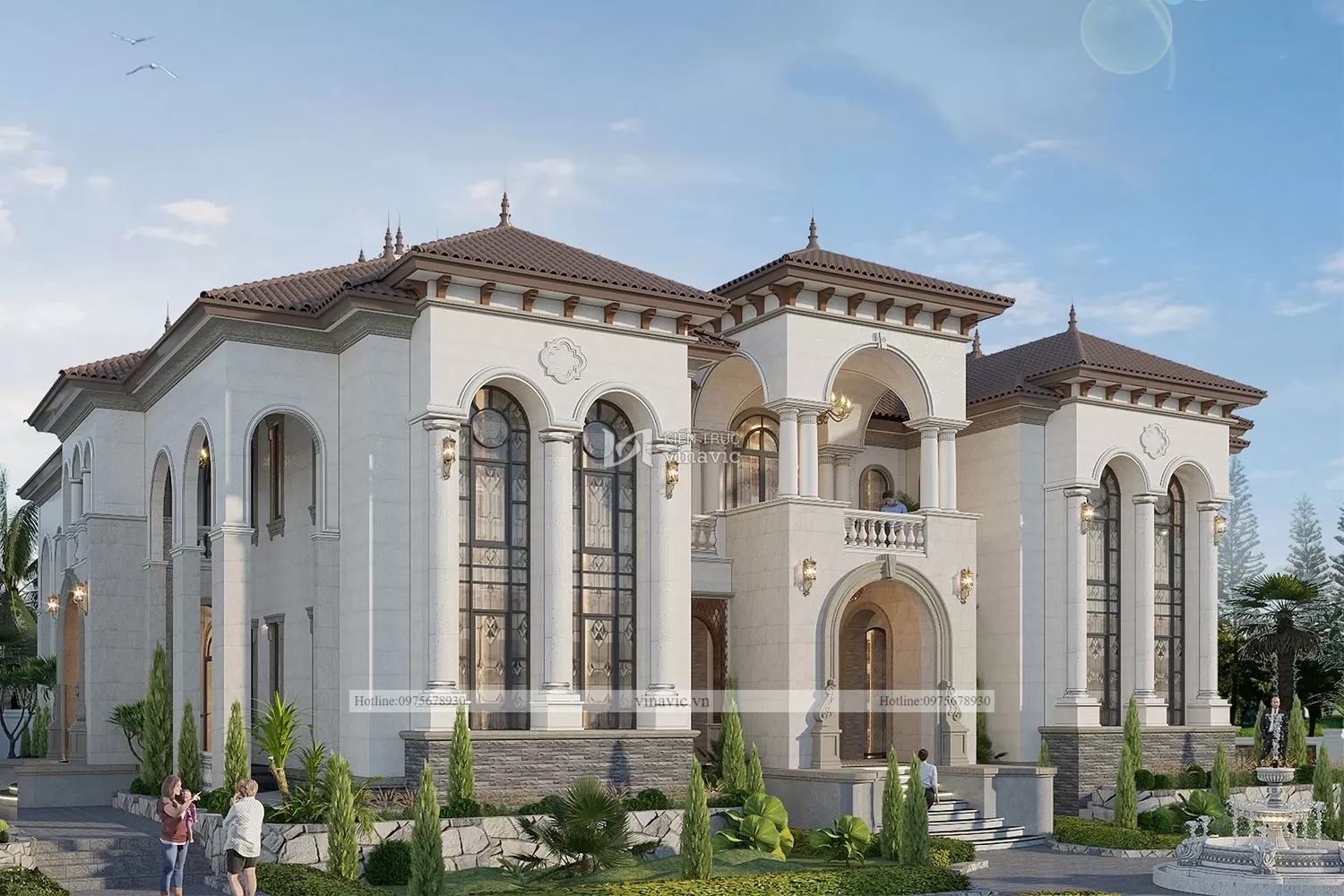 Góc nghiêng mẫu nhà địa trung hải 2 tầng