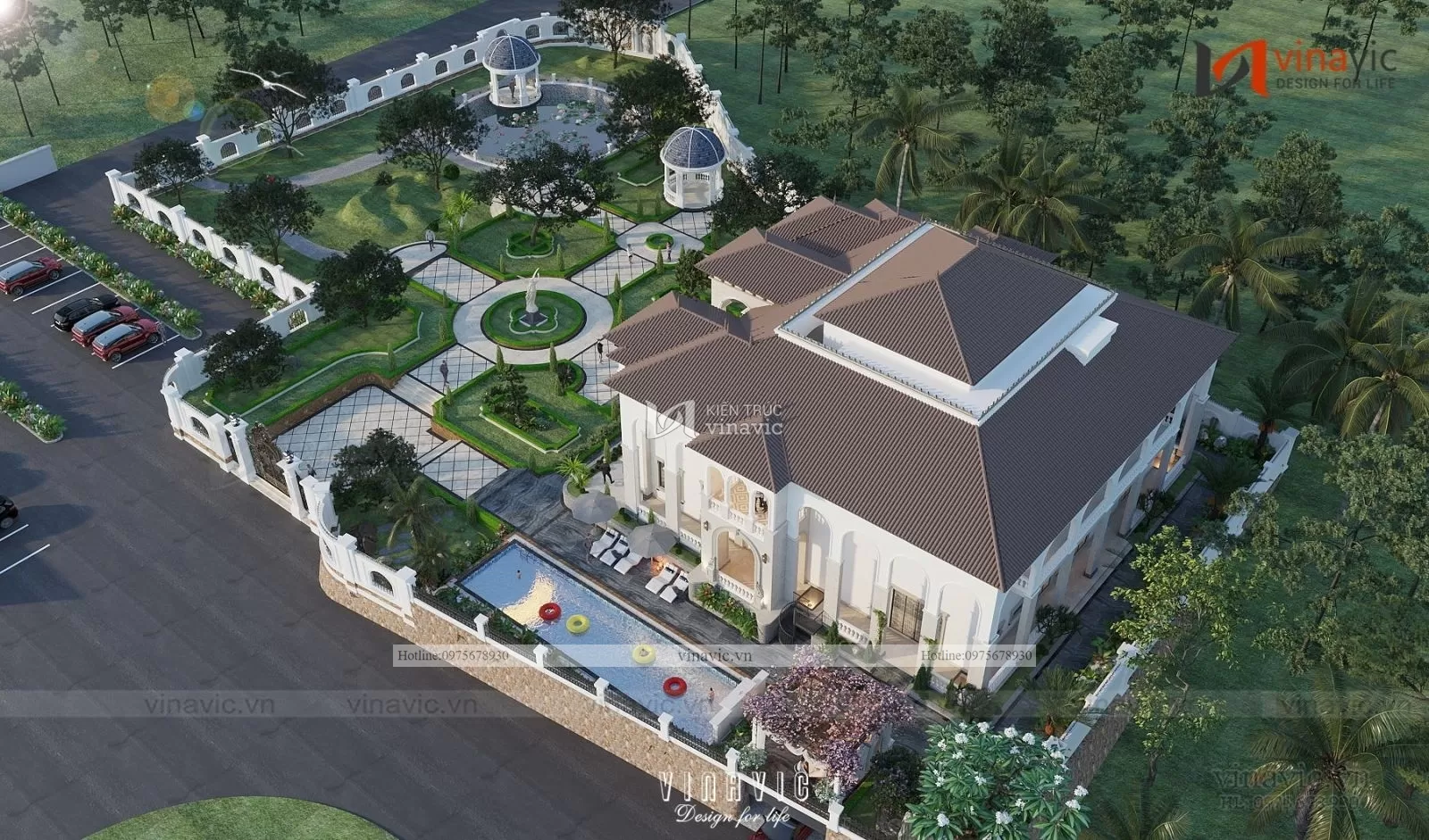 Bể bơi rộng của căn biệt thự BT2218