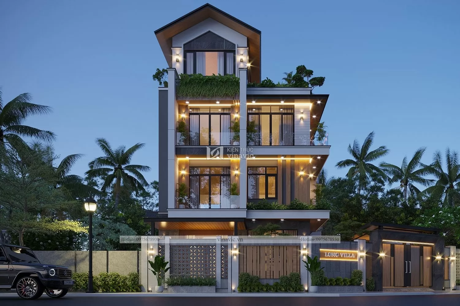 Mẫu nhà mái thái đơn giản 4 phòng ngủ