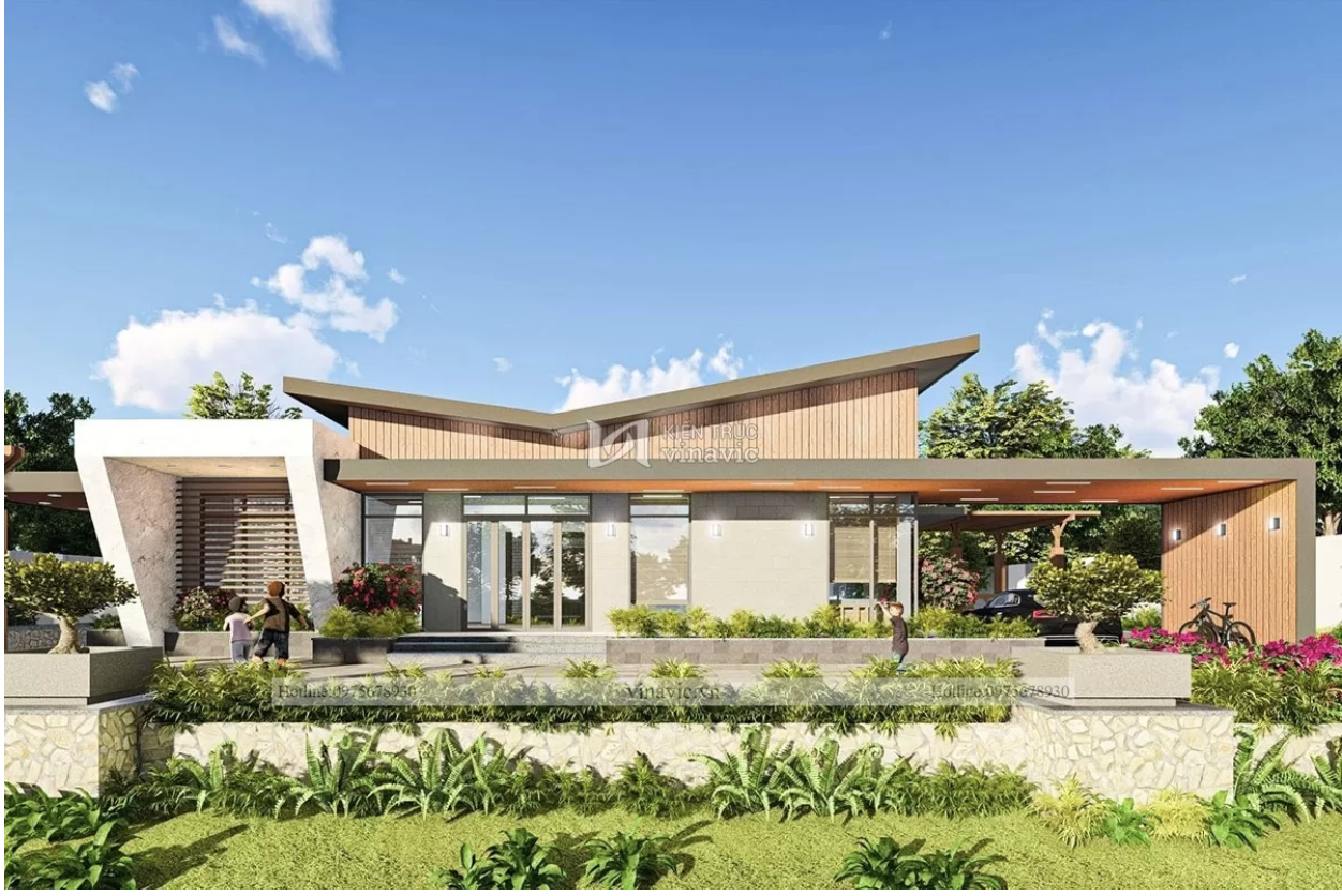 Biệt thự 1 tầng hiện đại 12x16m