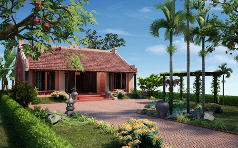 Mẫu nhà cấp 4 kiểu nhà ngói làng quê Bắc Bộ