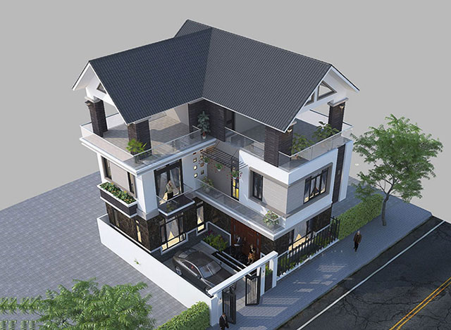 Mẫu nhà nông thôn chữ L cộng hưởng nét đẹp hiện đại pha lẫn truyền thống