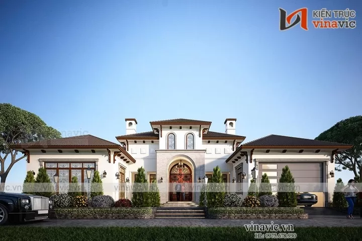 Biệt thự 1 tầng 500m2 phong cách địa trung hải ở Thanh Hóa BT2012