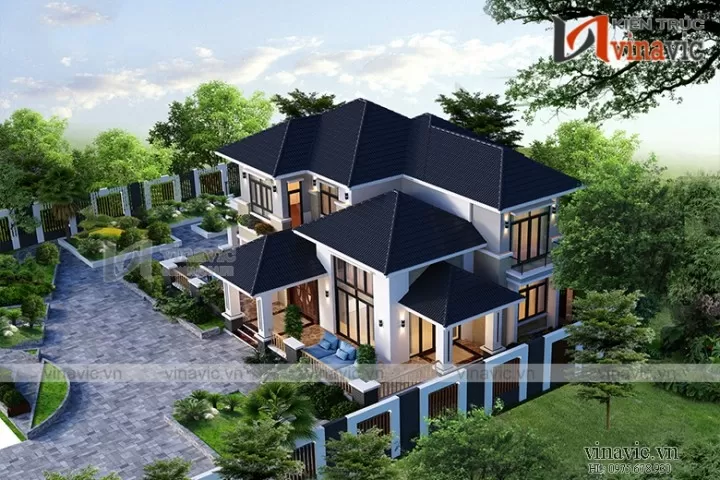 Biệt thự 2 tầng 200m2 3 phòng ngủ 17x12m BT1912