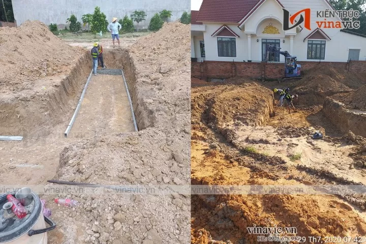 Kiến trúc Vinavic thi công phần móng cho căn biệt thự