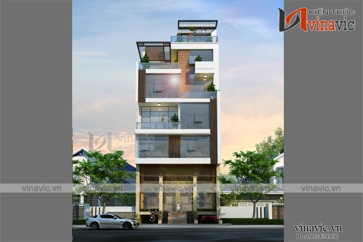 Công trình nhà phố kết hợp kinh doanh nhà hàng có gian thông tầng lửng trên cao