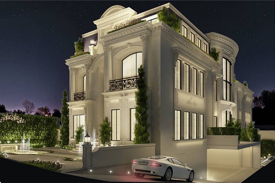 Biệt thự có tầng bán hầm hiện đại và sang trọng