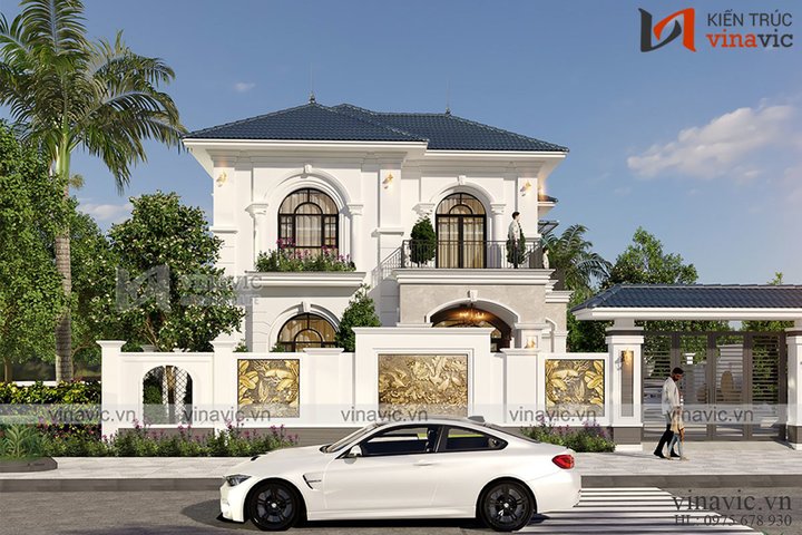 Biệt thự 2 mặt tiền 2 tầng tân cổ mái nhật BT2104