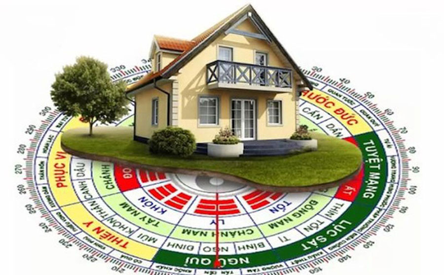 Hướng nhà được xác định theo thế đất và dương khí