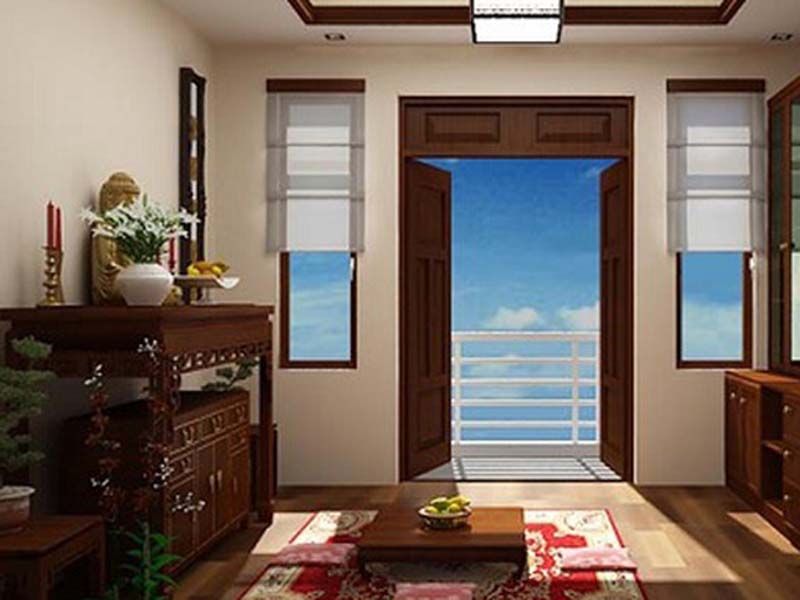 Vị trí phòng thờ đảm bảo khô thoáng