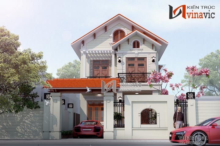 Biệt thự hiện đại 2 tầng kích thước 14x8m với gam màu trẻ trung