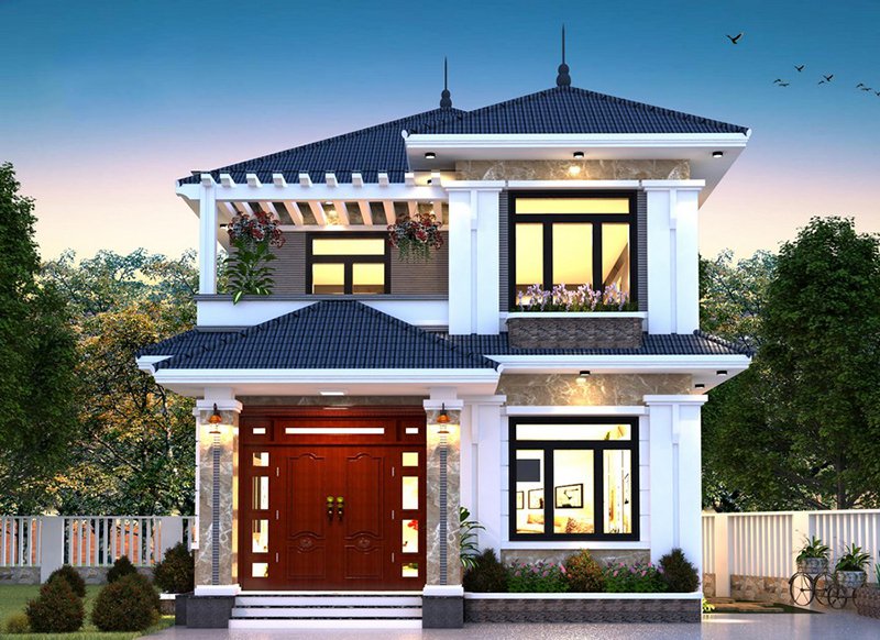 Top 5 mẫu nhà 2 tầng đẹp mặt tiền 8m ai cũng mê | Trần Anh Group