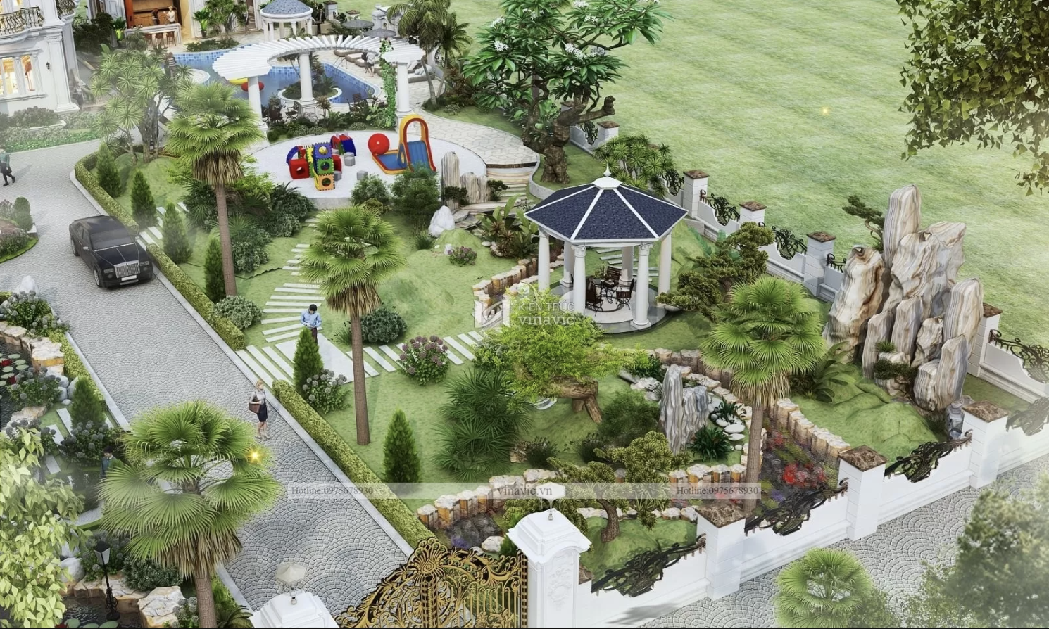 Tổng quan khuôn viên sân vườn 