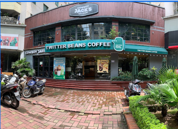 Mặt tiền chính mẫu nhà 2 mặt tiền để kinh doanh cà phê 