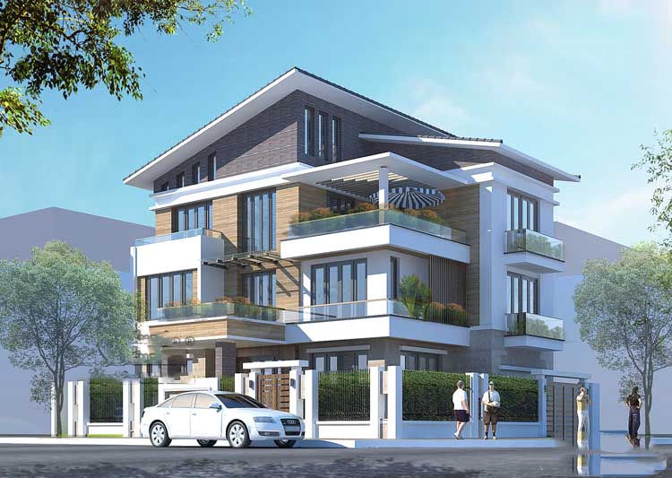 Biệt thự 3 tầng góc 2 mặt tiền sang trọng