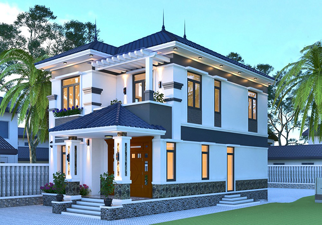 Biệt thự mái nhật 2 tầng sang trọng