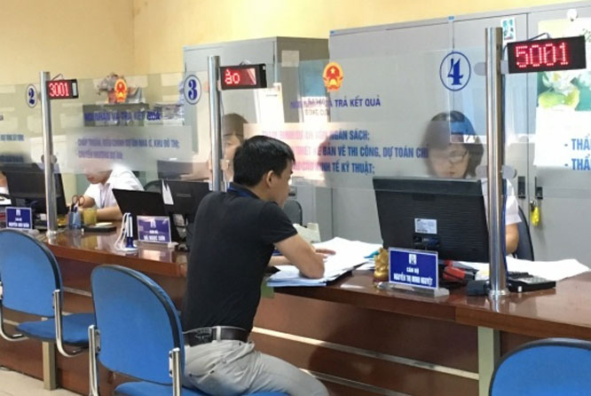 Bộ phận tiếp nhận và trả kết quả của Sở Xây dựng