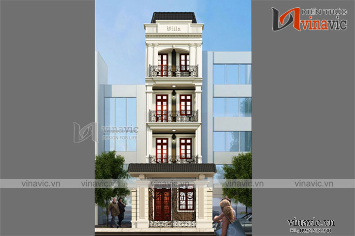 Thiết kế biệt thự phố nổi bật với hệ gỗ kính nhẹ nhàng