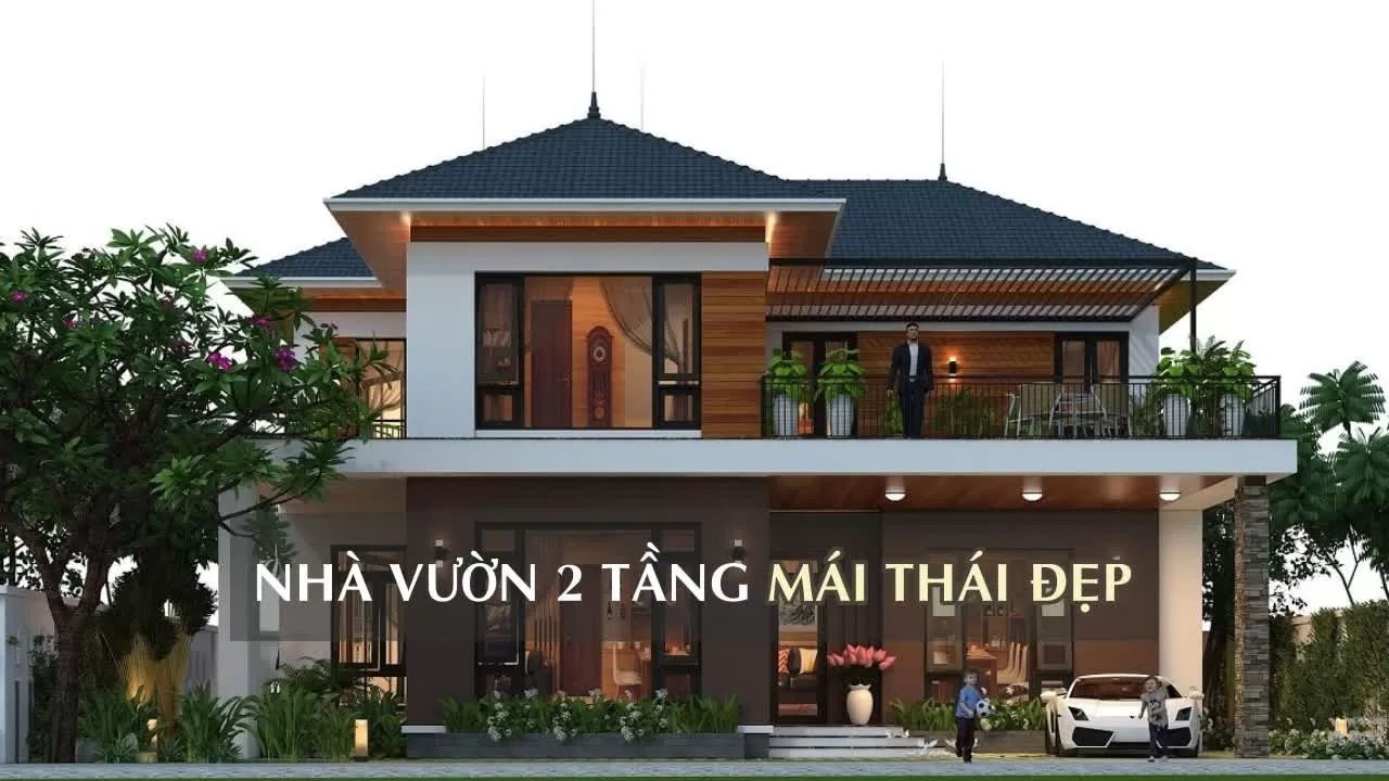 Thiết kế biệt thự mái thái 2 tầng đẹp - Kiến trúc Nhà Á Châu