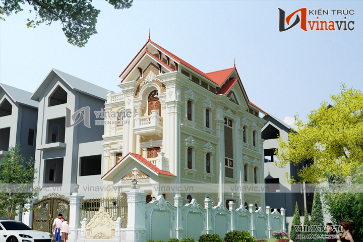 Biệt thự kiểu Pháp mặt tiền 8m khoảng 2.5 tỷ