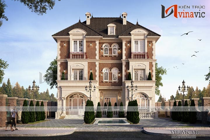 Không gian ngoại thất kết hợp các gam màu ấm cúng