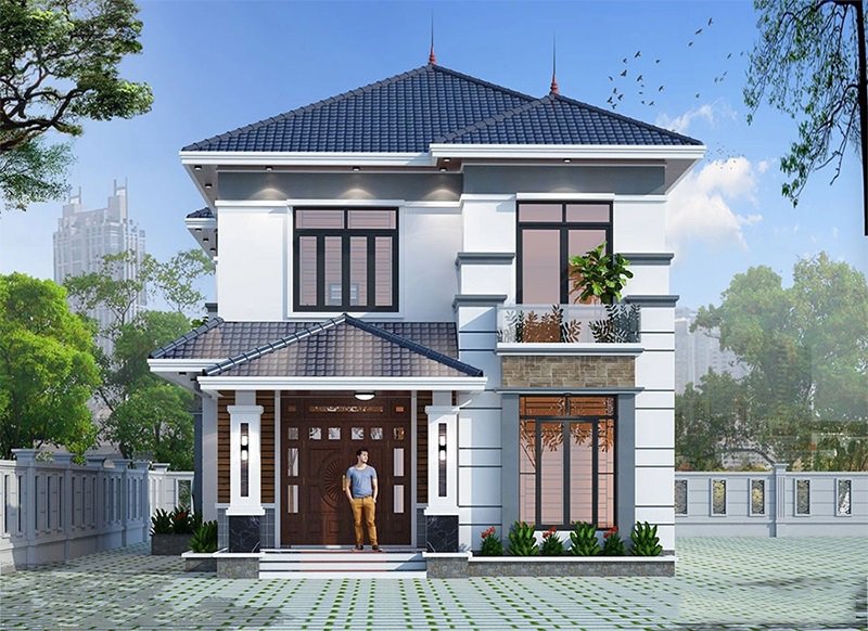Mẫu nhà vuông 2 tầng 7x10 70m2 mặt tiền đẹp cho nhà mới  Xây Dựng Nam Vinh